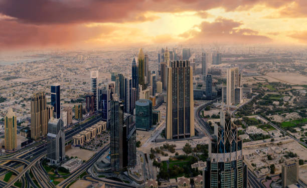 istock Dubai early morning aerial cityscape 638920710