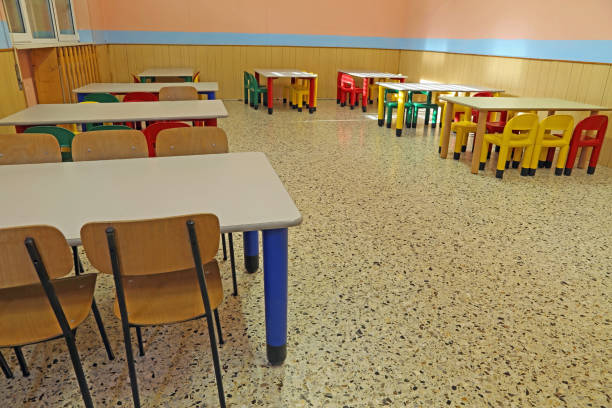 istock refectory tables and chairs in a kindergarten 638921014