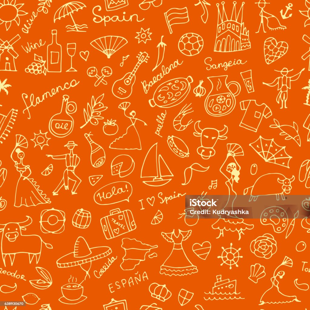 Easy Spain Pattern Spain Seamless Pattern For Your Design Stock Illustration - Download ...