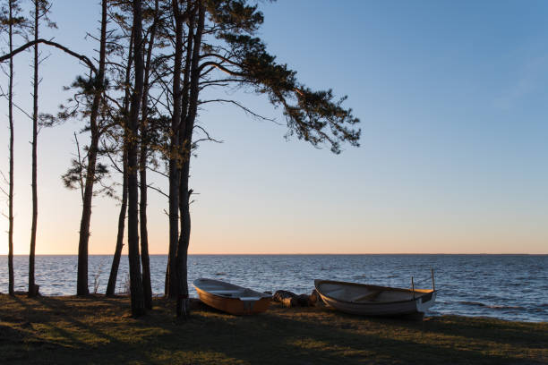 istock Rowing boats on land by the coast 638933016