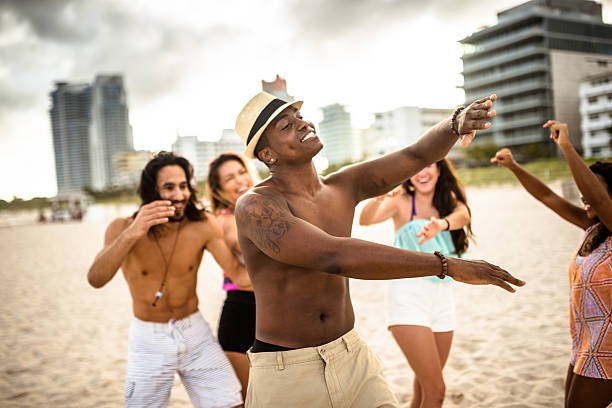 istock friends dancing on the beach for a party 638933106