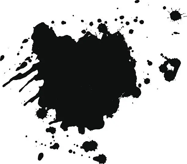 Vector illustration of Abstract black ink blot background.