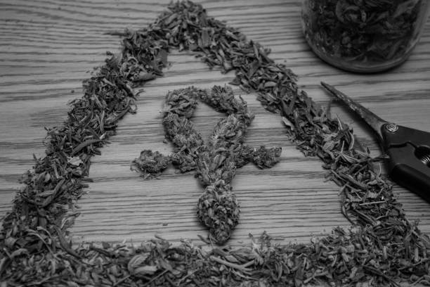 Marijuana Ankh and Pyramid stock photo