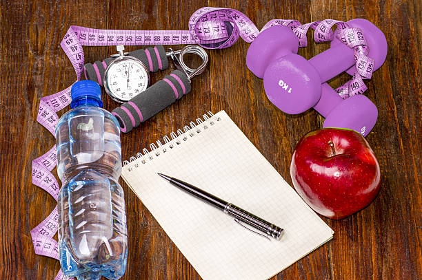 istock Workout and fitness dieting copy space diary. Healthy lifestyle 638938332