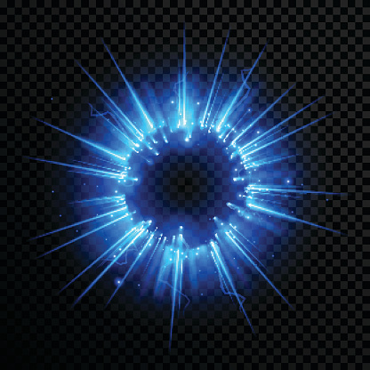 Abstract blue light sphere in vector