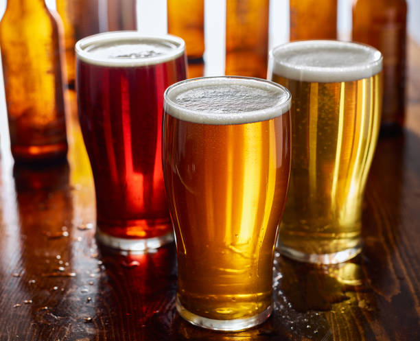 istock three types of beer, red ale, IPA, and stout 638949860