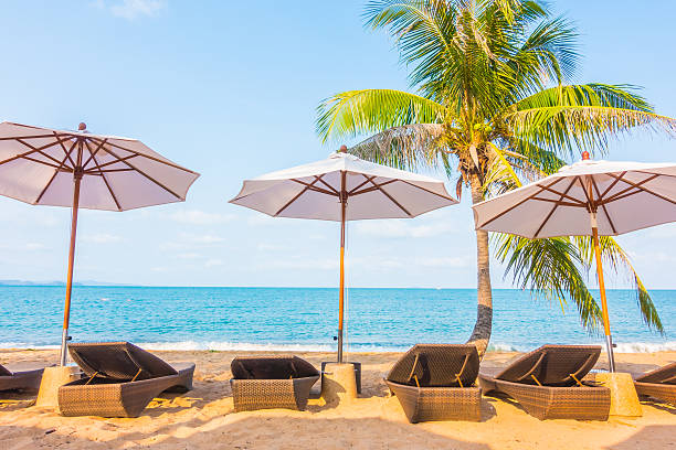 istock Parasol and chair on the beach 638951914
