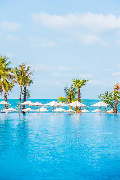 istock Parasol and chair around swimming pool 638953134