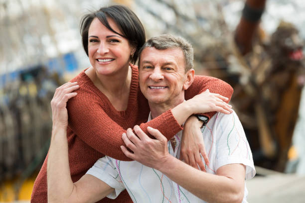 istock Ordinary couple in love posing outdoors 638954366