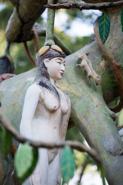 the wat Baan Waeng with statues of Buddhist Hell and heaven near the city of Udon Thani in the Isan in Northeast Thailand.