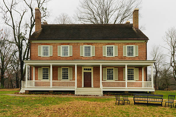 Louisville, KY,USA - Jan 15, 2017: National Historic Landmark Locust Grove is a c.1792 Georgian style mansion built by the Croghan Family. Locust Grove, an example of early Kentucky architecture, hosted James Monroe, Andrew Jackson and Lewis and Clark.