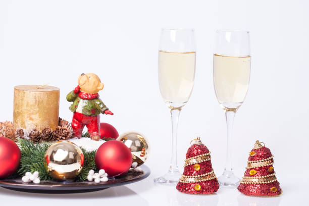 New Years and Christmas decoration on the table
