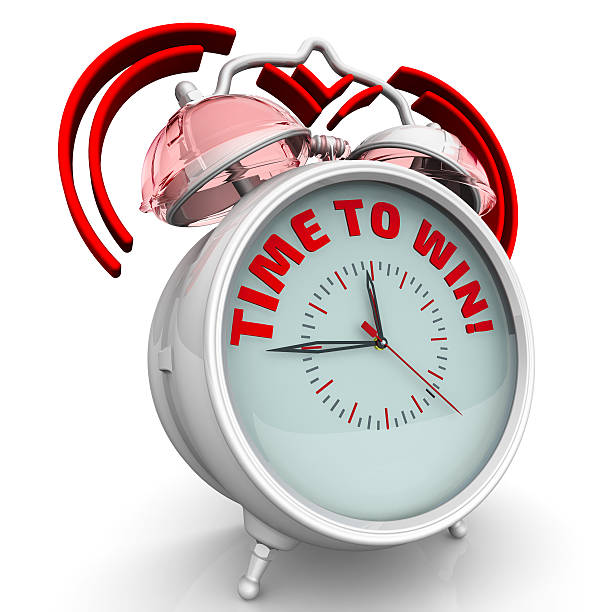 istock Time to win! The alarm clock with an inscription 638959642