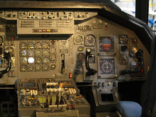 istock Jet aircraft cockpit Equipment 638960364