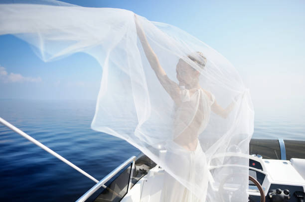 istock Happy bride on a yacht 638960996