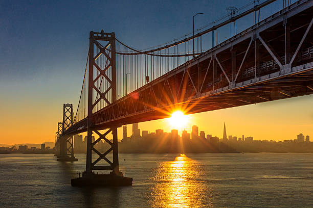 istock Bay Bridge and San Francisco skyline at sunset 638961002