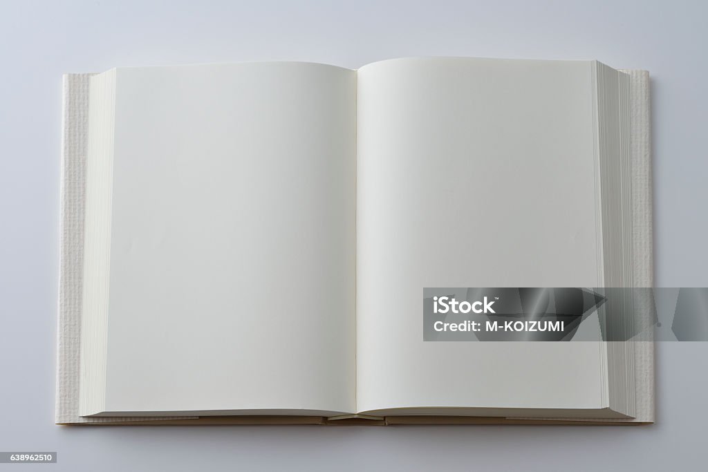 Blank of open book with cover on white background Book which is not written at all  Picture Book Stock Photo