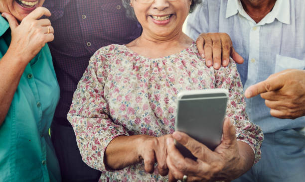 istock Group Of Senior Retirement Using Digital Lifestyle Concept 638963838