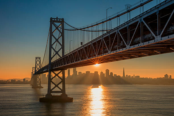 istock Bay Bridge and San Francisco skyline at sunset 638964480