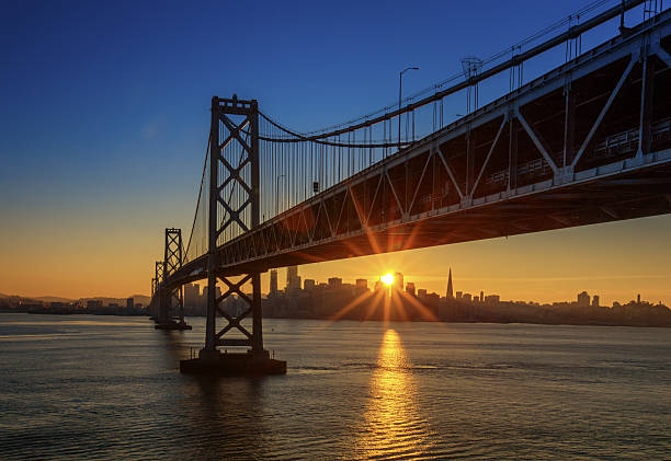 istock Bay Bridge and San Francisco skyline at sunset 638964668
