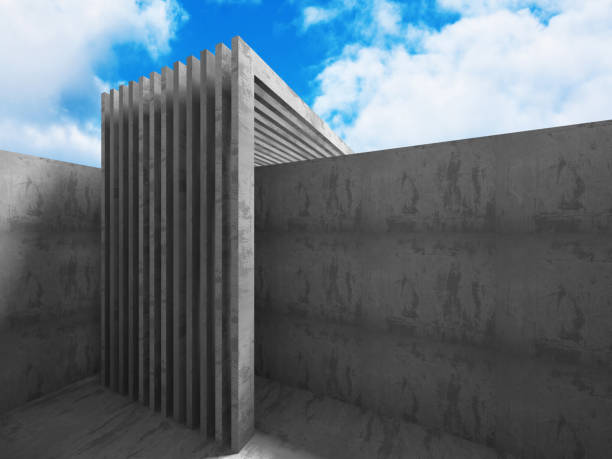 istock Concrete geometric architecture urban background 638967720