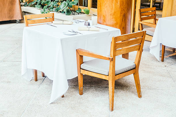 istock Table and chair in restaurant 638968528