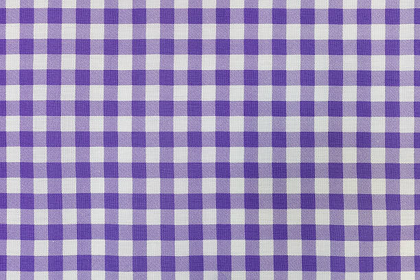 istock Purple and white Gingham style cotton background. 638972516