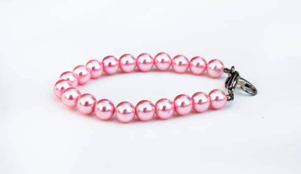istock Pink Pearl Bracelet on a white background. 638975350