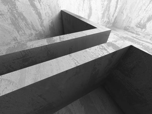 istock Dark concrete walls room interior. Architecture abstract backgro 638979002
