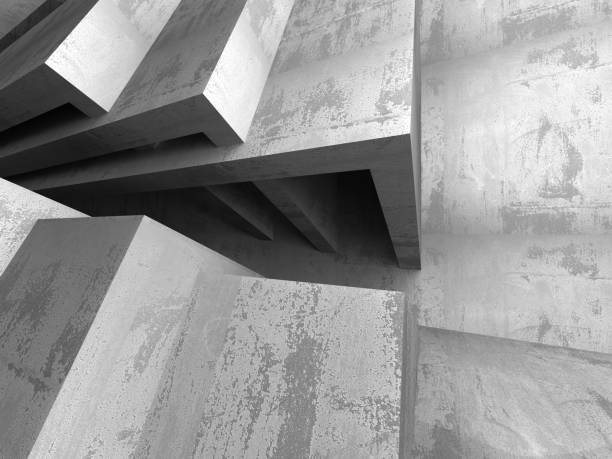 istock Empty dark concrete walls room interior. Abstract architecture b 638979368