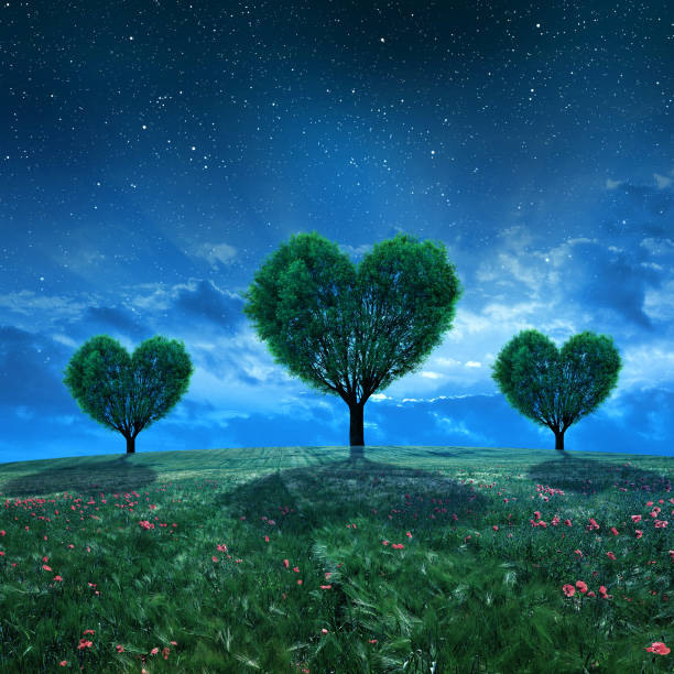 istock Landscape with trees in the shape of heart 638980484