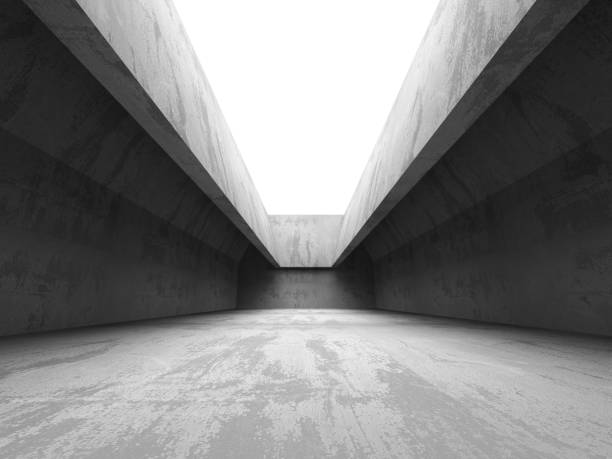 istock Dark concrete room interior. Abstract architecture industrial ba 638980548