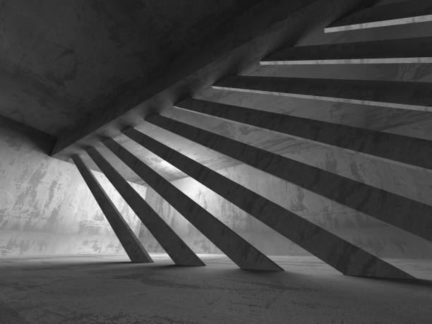 istock Dark concrete room interior. Abstract architecture industrial ba 638981468
