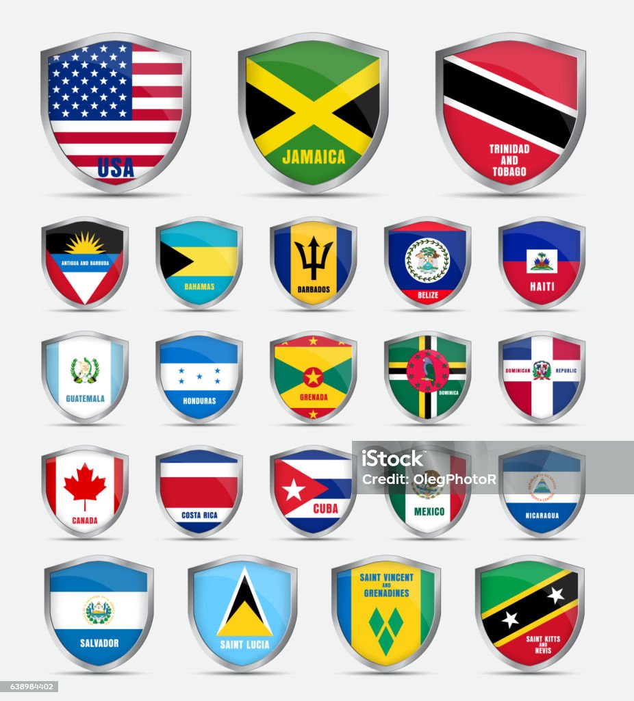 Lá Chắn Với Cờ Của Các Nước Bắc Hình minh họa Sẵn có - Tải xuống ...