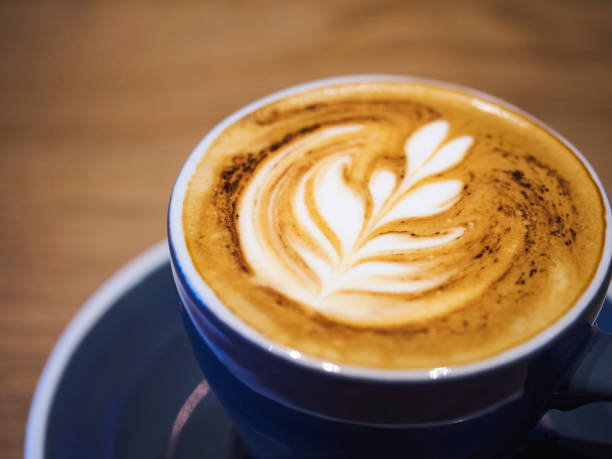 istock Close up Coffee cup Cappuccino on Wooden table Cafe shop 638992574
