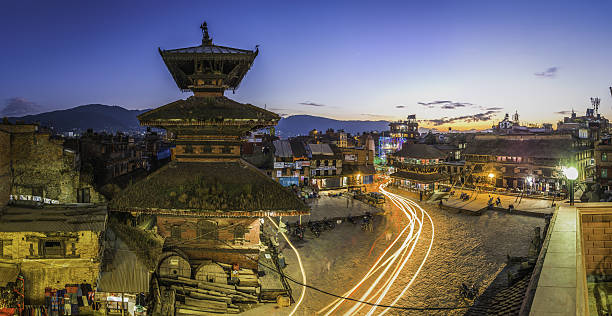 istock Ancient temples cobbled square zooming lights panorama Bhaktapur Kathmandu Nepal 638994870