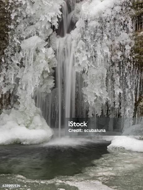 Icy Waterfall Close Icy Waterfall Up Close Stock Photo - Download Image Now - Blurred Motion, Canyon, Circle