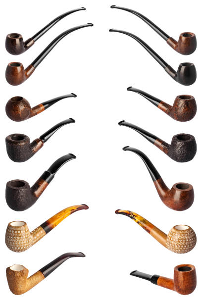 collection pipes for smoking tobacco isolated on white background