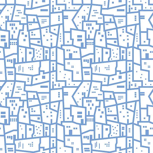 Vector illustration of Light blue abstract urban seamless pattern. Vector