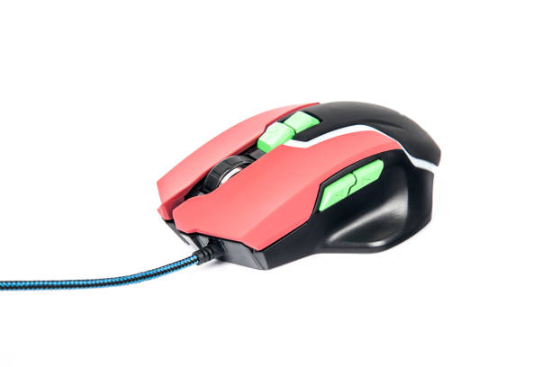 istock Left side view of new color hi-tech style computer mouse 639000458