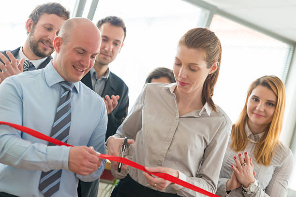 istock Opening ceremony with ribbon cutting 639000750