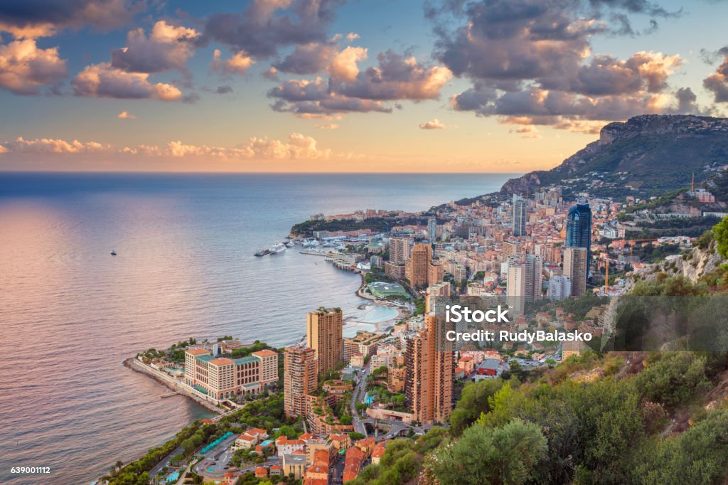 Monaco. Cityscape image of Monte Carlo, Monaco during summer sunset. Monaco Stock Photo