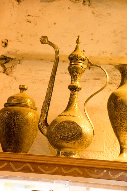 Ancient metal jug in oriental style