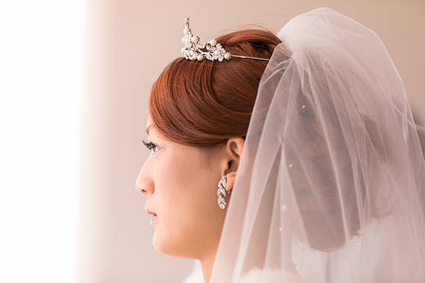Face in profile of bride