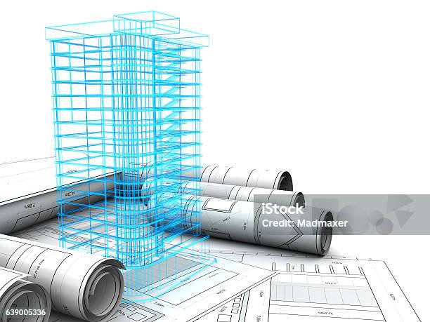 Building Design Stock Photo - Download Image Now - Construction Industry, Plan - Document, Building - Activity