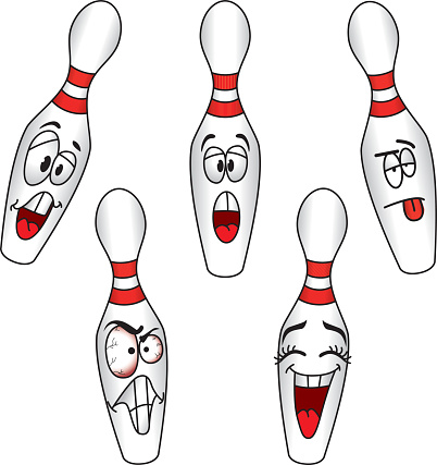 Cartoons Bowling Pins Stock Illustration - Download Image Now - Ten Pin  Bowling, Cartoon, Bowling Pin - iStock