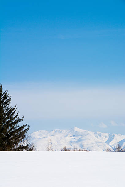 istock Snowfield, the blue sky and mountain top 639005826