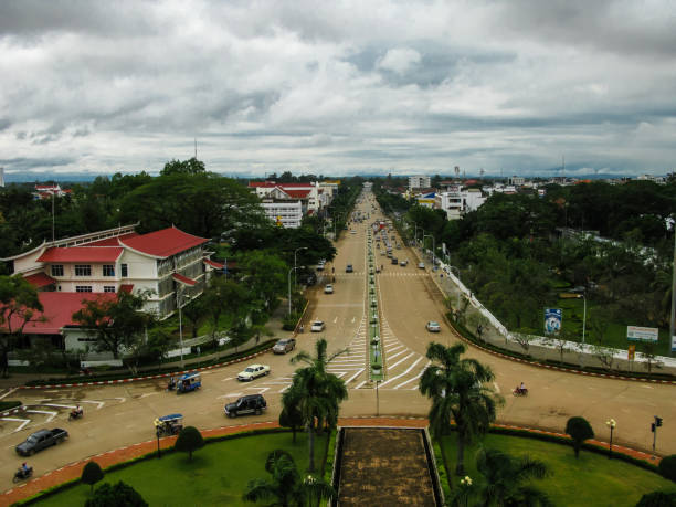 istock Aerial view from Patuxai gate, Vientiane Laos 639007452