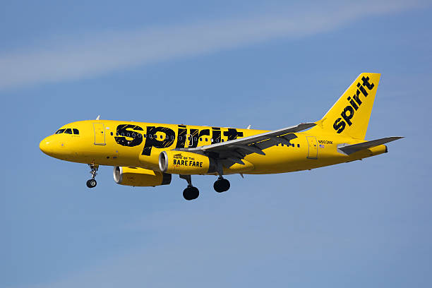 avión airbus a319 de spirit airlines - commercial airplane airplane airbus passenger fotografías e imágenes de stock