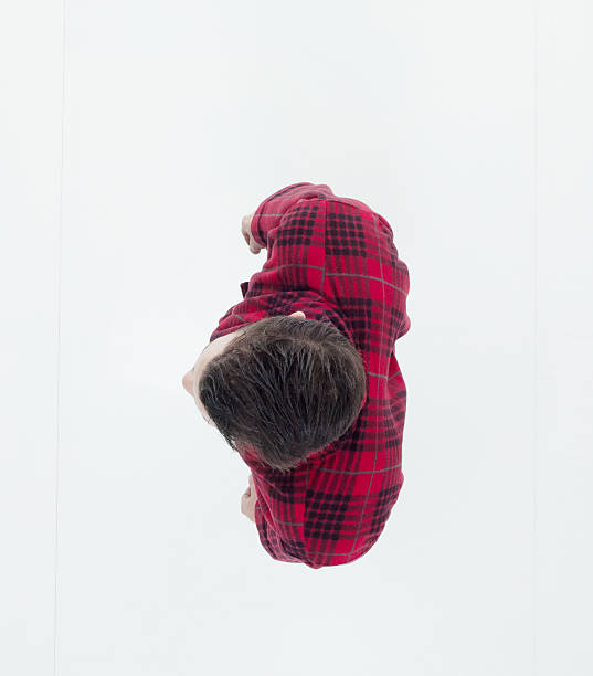istock Above view of man in bathrobe 639009240